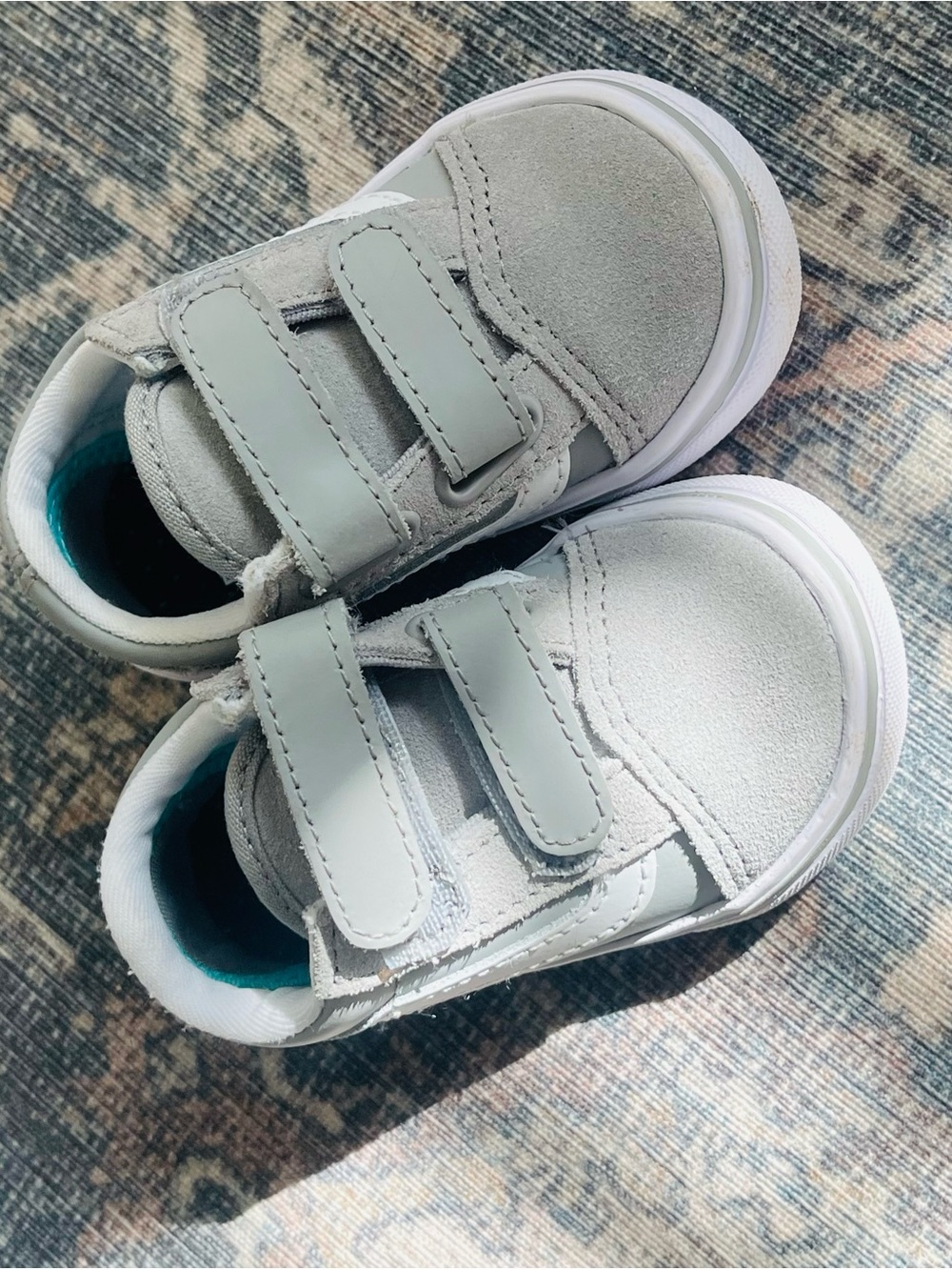 Vans toddler size 4.5 Gray Velcro Sneakers - Casual Everyday Shoes
